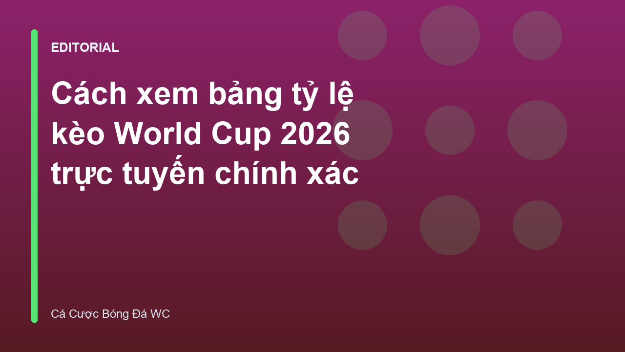 Bảng tỷ lệ kèo World Cup 2026 trực tuyến
